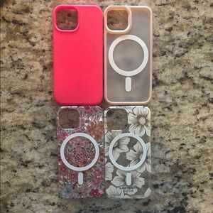 Floral and Solid iPhone 13 mini Case Set